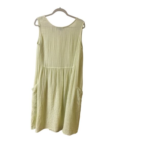Kozan 100% cotton dress yellow green color Small - Picture 2 of 3